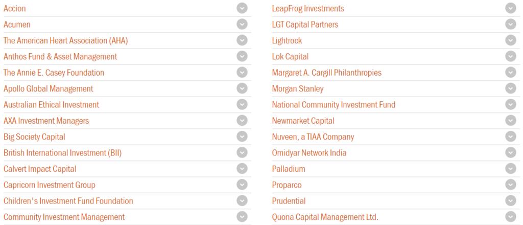 Members of GIIN Investor's Council